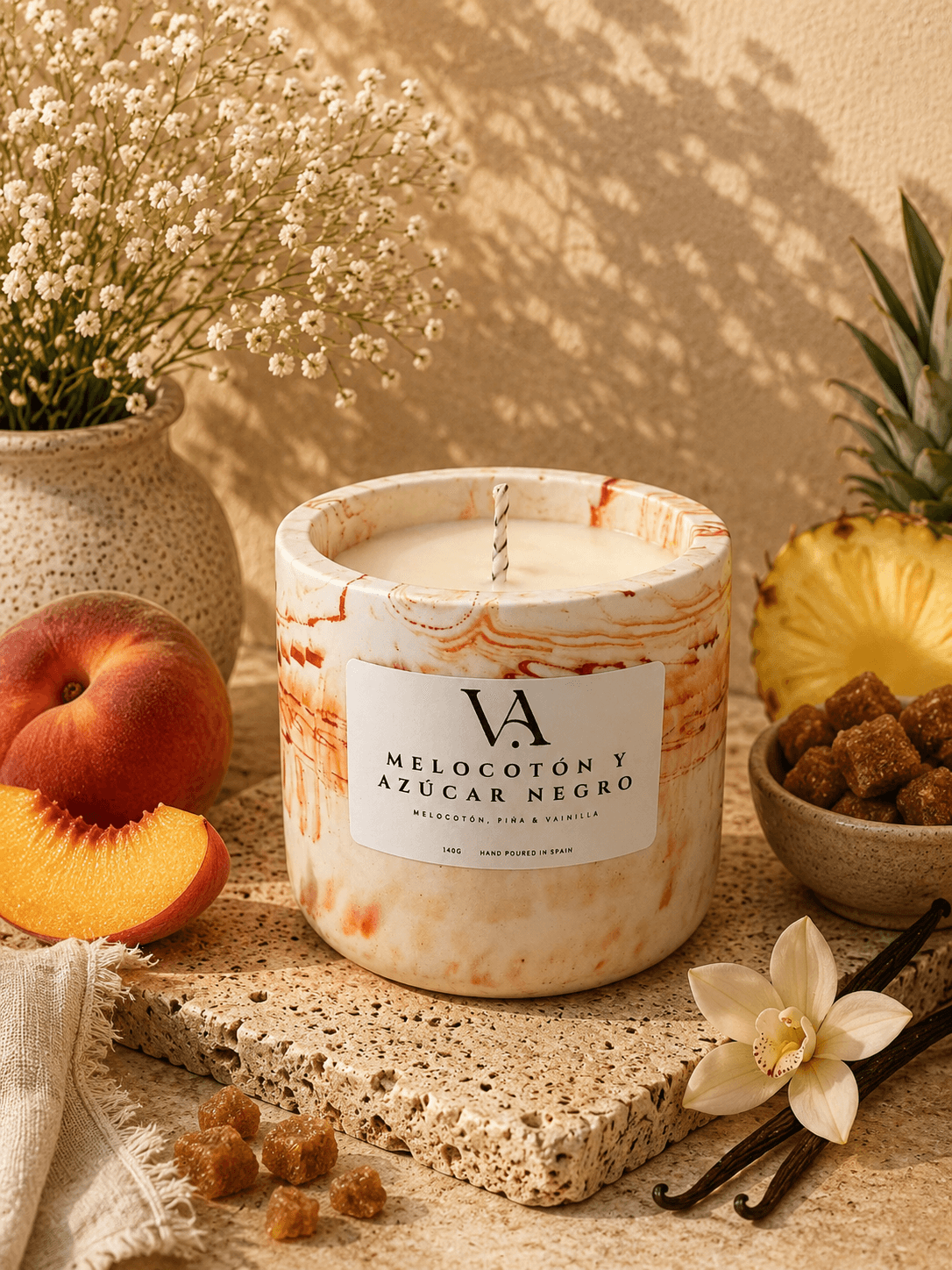 Vela aromática ORIGEN Melocotón & Azúcar Negro