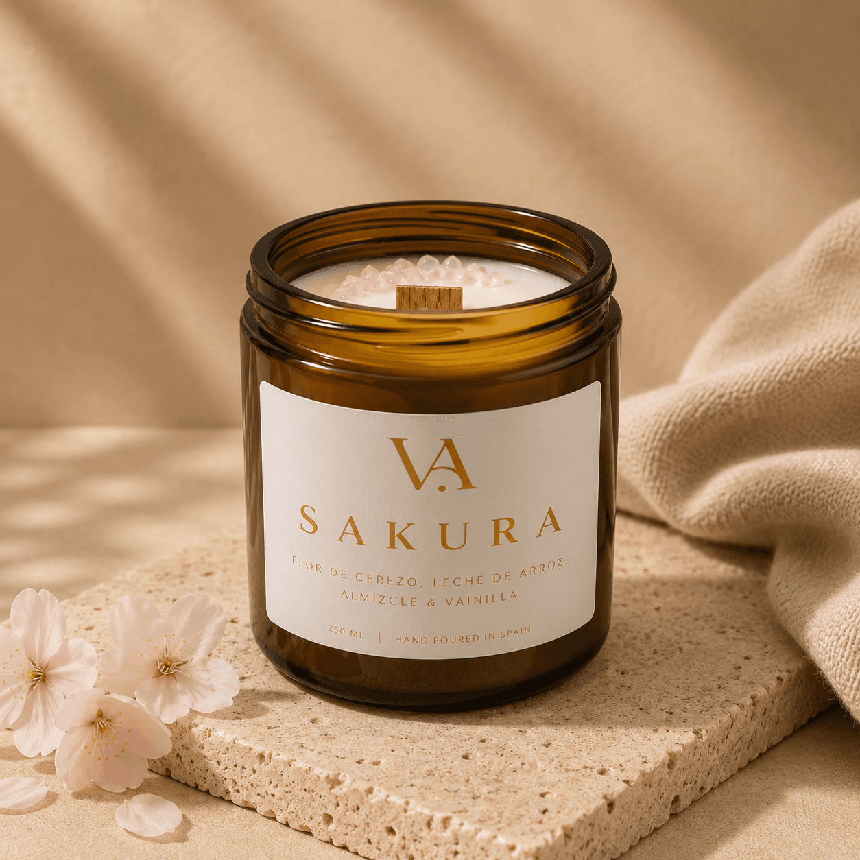 Vela Aromática Sakura — Vela abierta