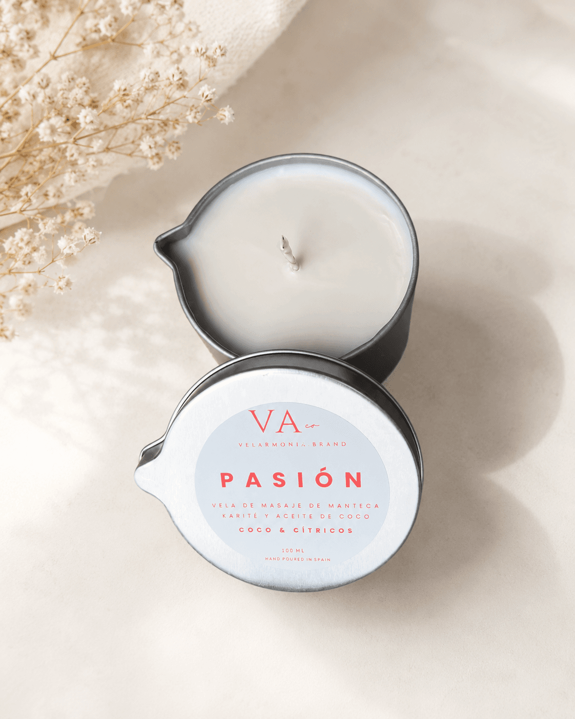 Vela Aromática y de Masaje Pasión