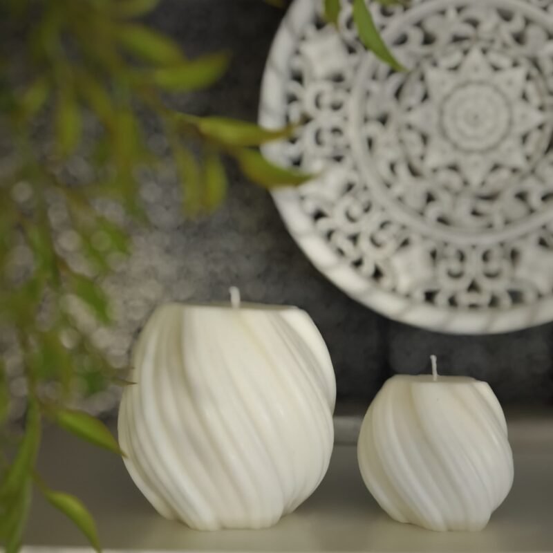 Vela Decorativa Minimalista Blanco - Flor de Algodón