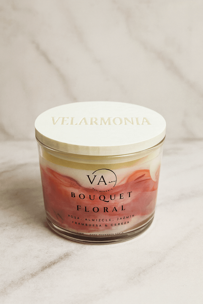 vela aromática bouquet floral